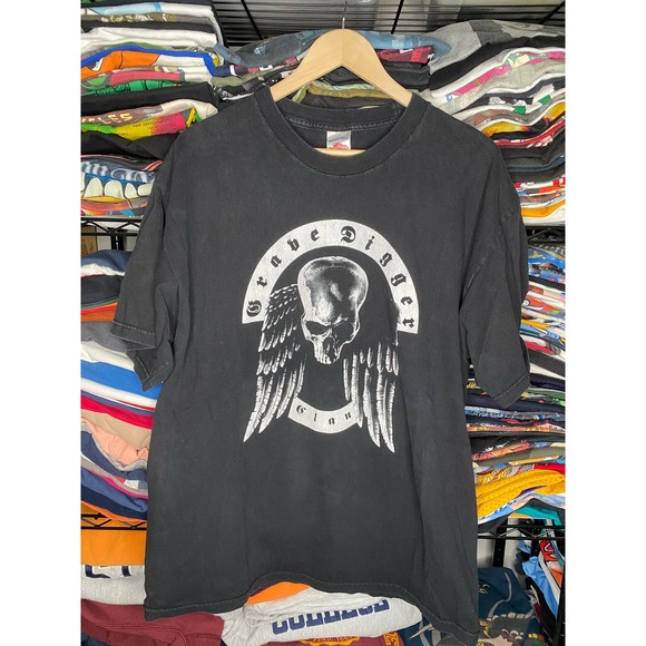 Y2K Grave Digger Clan Metal Graphic Men's XL Band T-Shirt - Picture 1 of 4